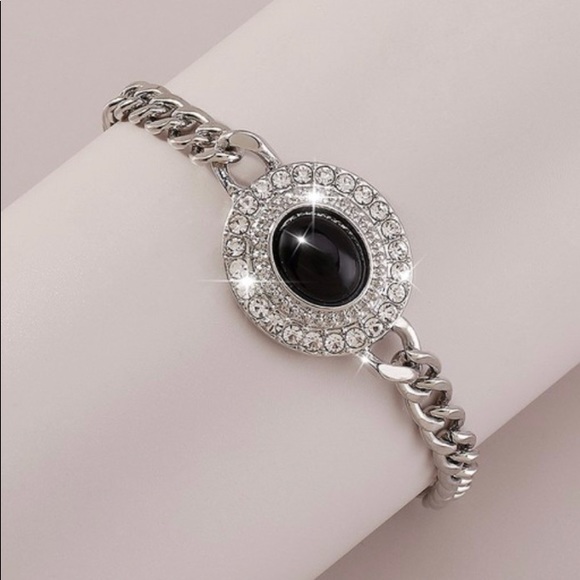 Silver black stone bracelet - Picture 4 of 6